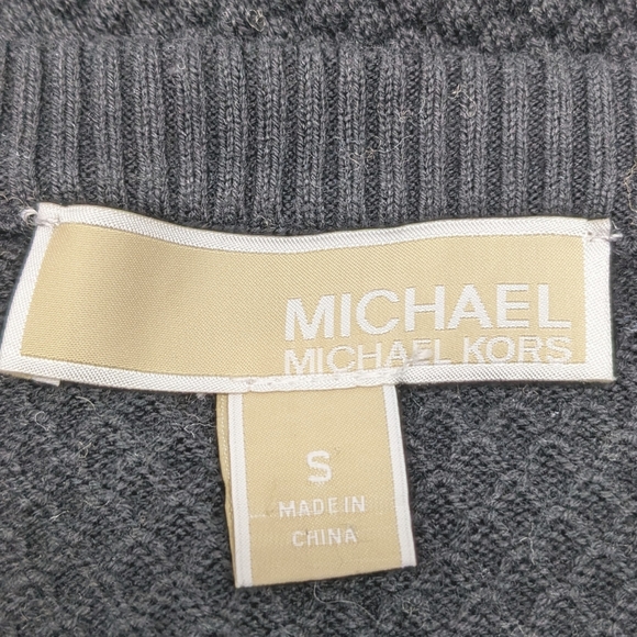 Michael Kors Cold Shoulder Black Cotton Sweater W Shoulder Cutouts, Size Small - Picture 5 of 7